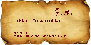 Fikker Antonietta névjegykártya